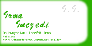 irma inczedi business card